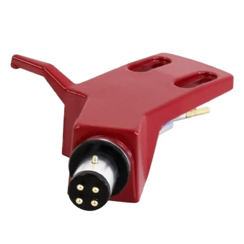 & Top Turntable Headshell Aluminium Alloy Headshell Record Turntable Needle Replacement Phono Stylus Cartridges Rack Red