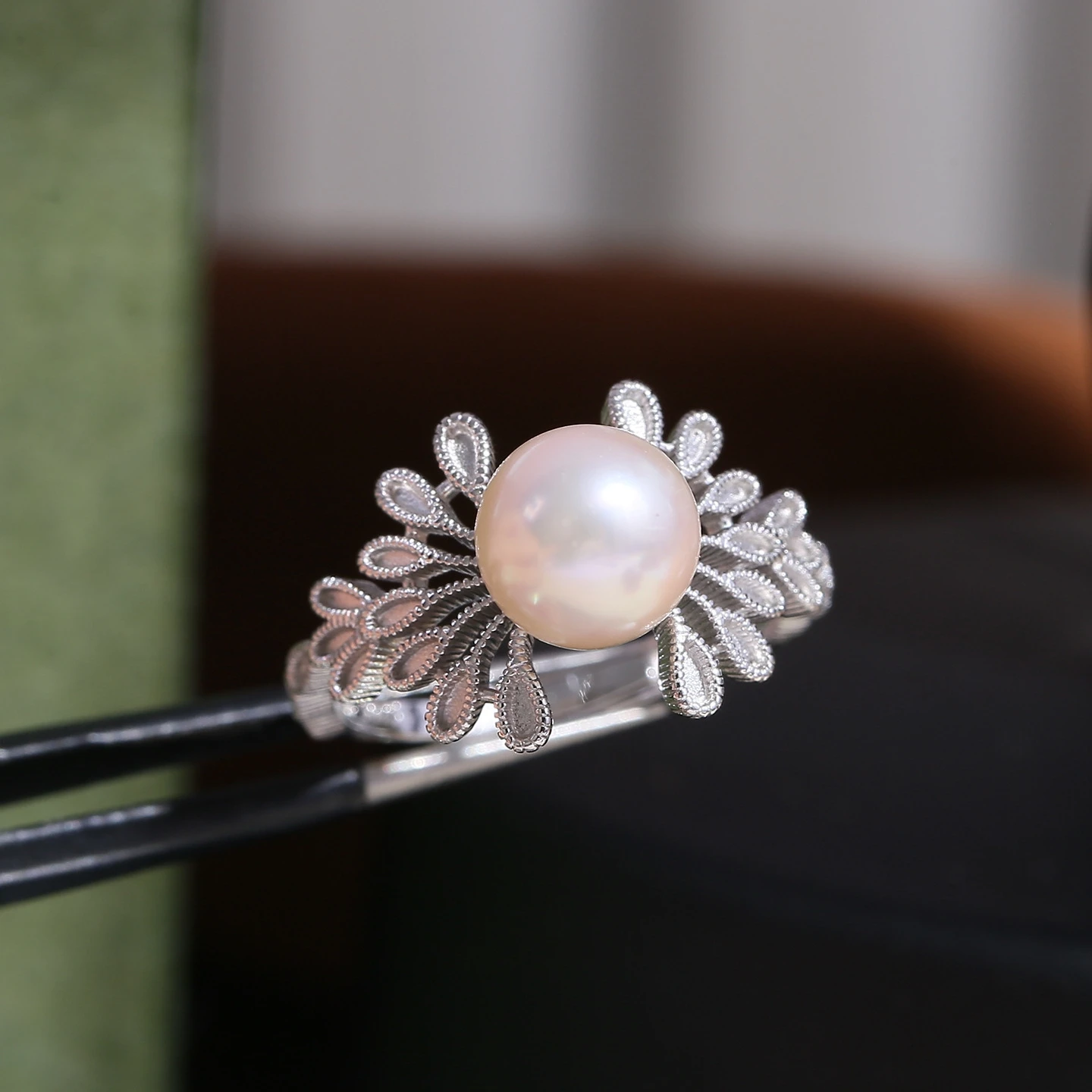 S925 Sterling Silver Adjustable Finger Ring Mountings Base Setting Findings Jewelry Mount Accessories for 7-10mm Pearls 3pcs/lot