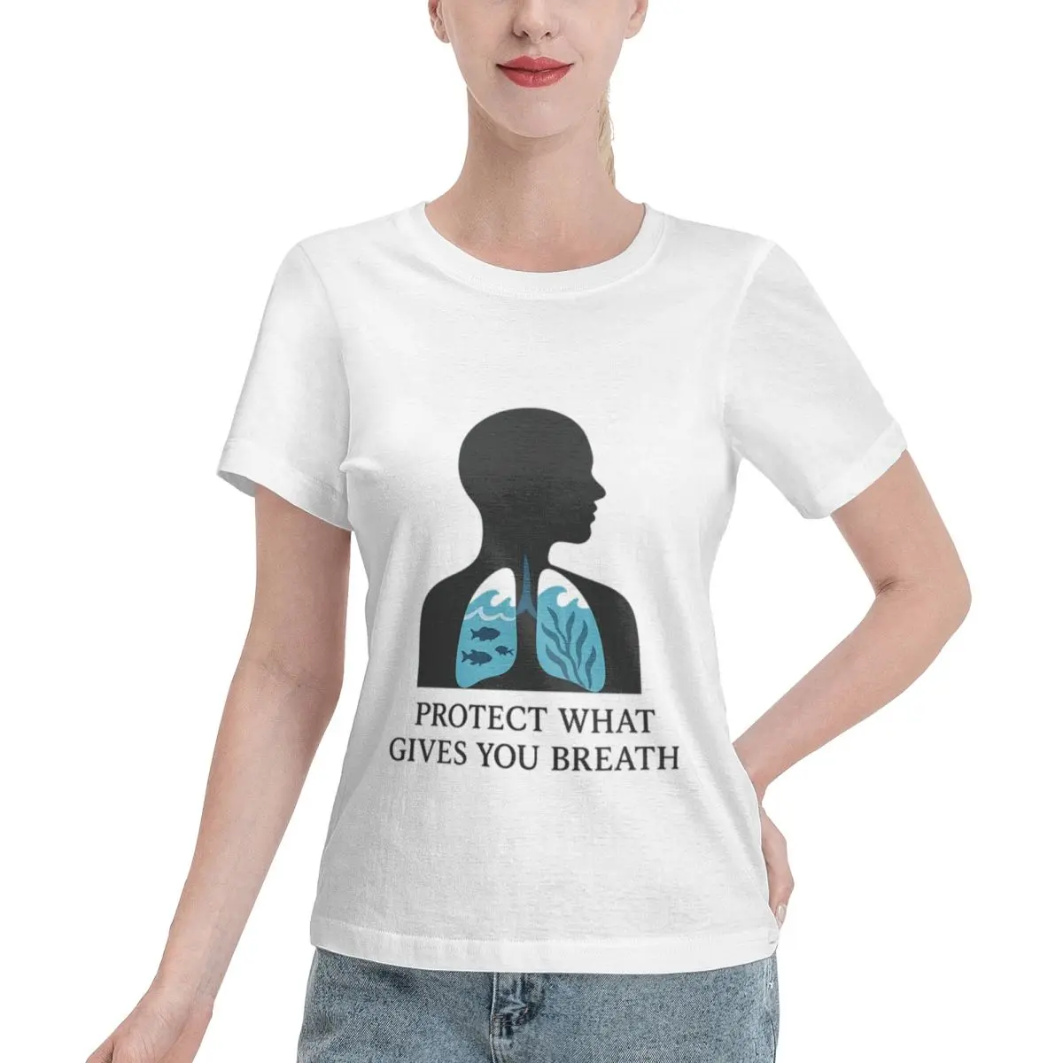 Bulk Wholesale Protect What Gives Breath Women's T-shirt Trending Fashion Streetwear Tee