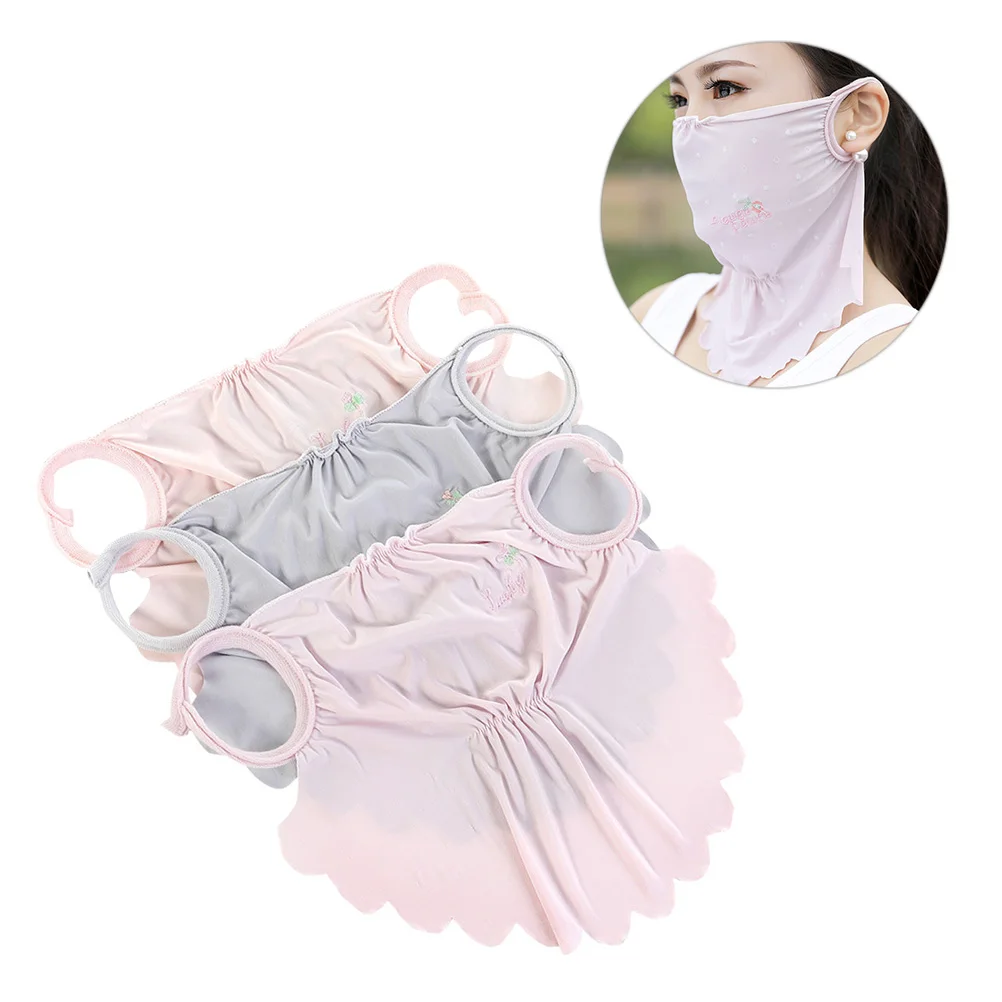 

3 Pcs Sun Mask for Dust Protection Neck Protective Cover Sunscreen Neckerchief Ladies