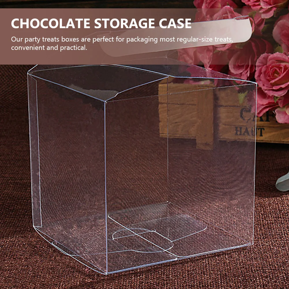 

20 PCS Transparent Gift Boxes PVC Square Treat Box for Chocolate Candy Snacks Birthday Wedding Party Favors Storage Container