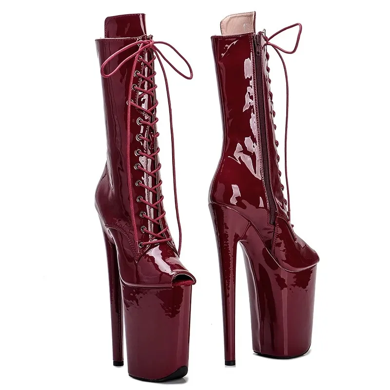 

New Patent upper Sexy boots 23CM/9inches High Heels Platform Pole Dance shoes Modern Boots