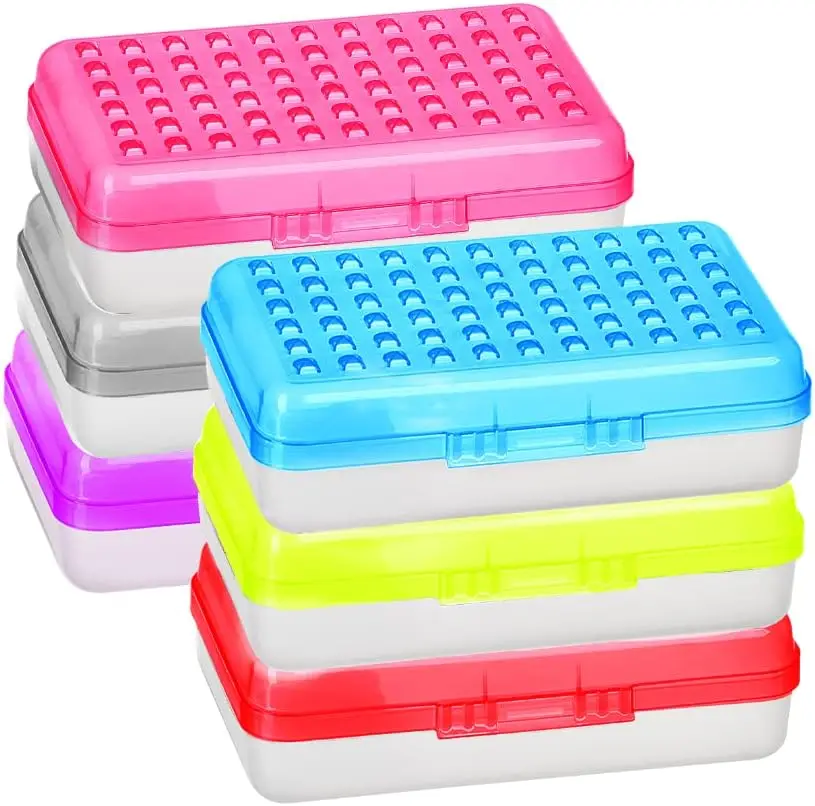 

Plastic Pencil Box 6 Pack Assorted Colors, Large Capacity Snap Closure Case for Pens and Office Supplies Storage Organizer