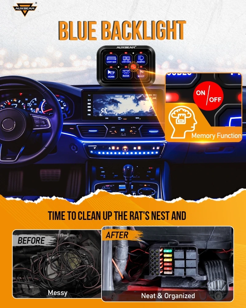 AUXBEAM 720 W universeel schak - Diy Boat Electronics recensie en prijs