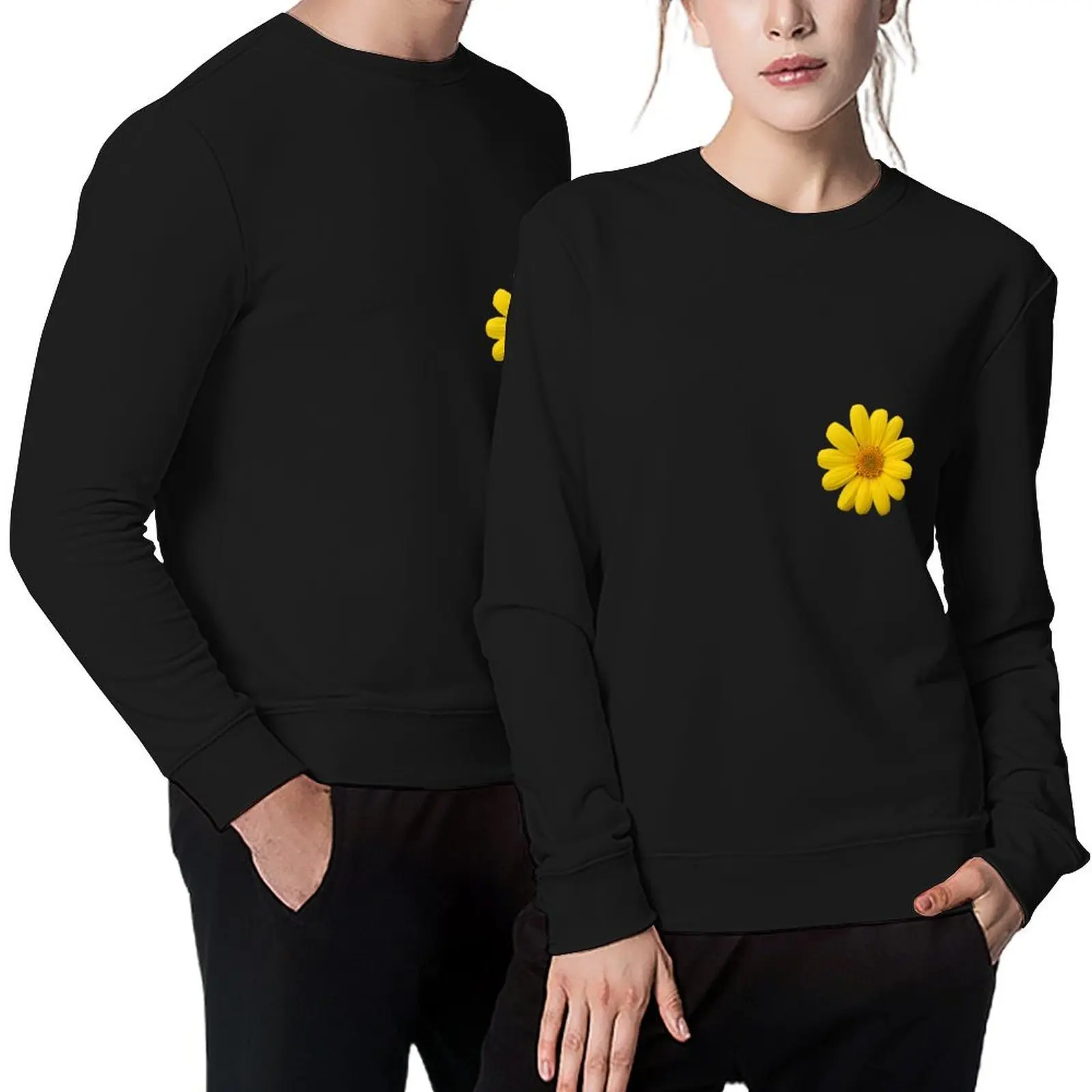 

Yellow Daisy Pullover men's clothes japanese style mens designer clothes men's autumn clothes graphic sweatshirts