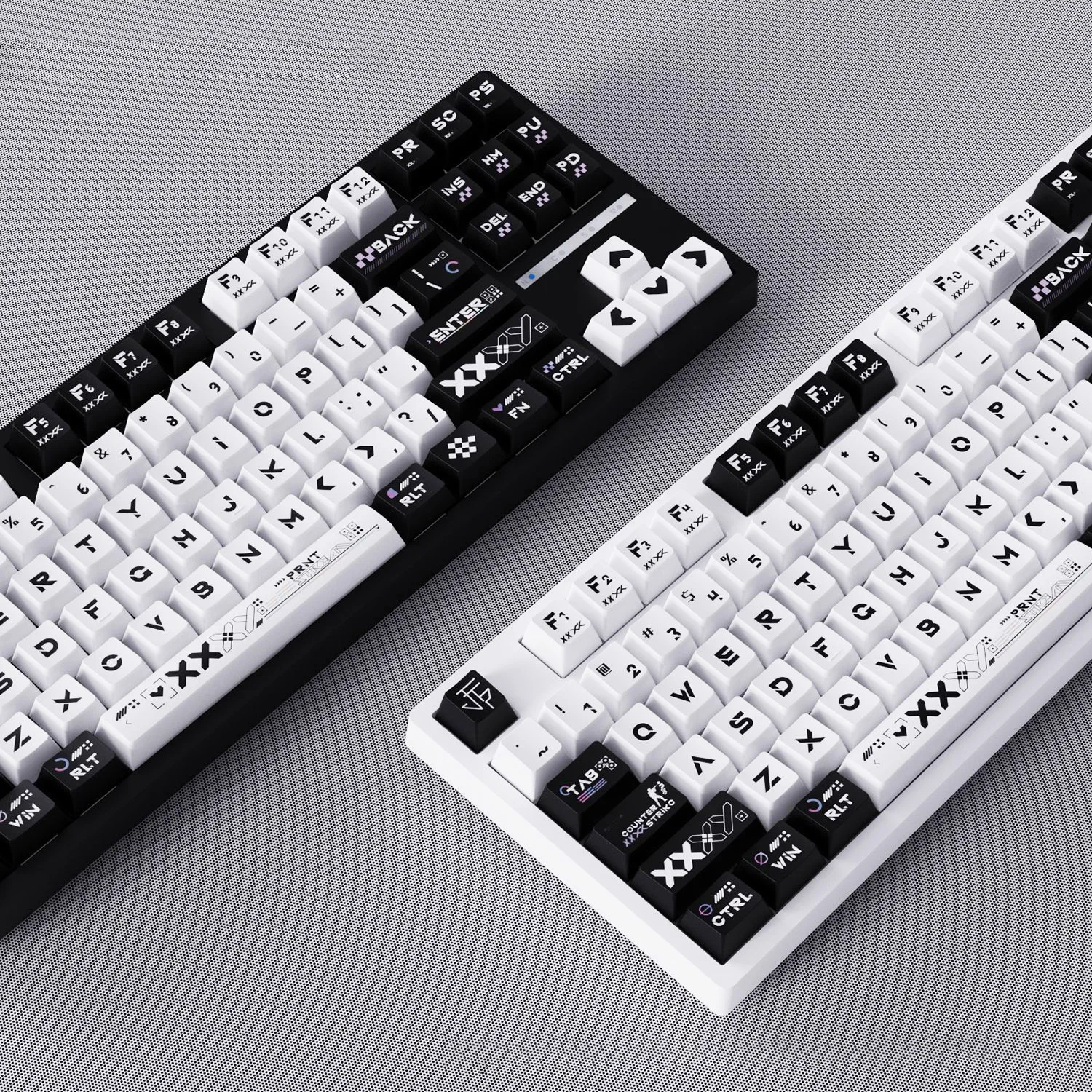 130 Keys Printstream PBT Keycaps Cherry Profile 5 Sides Dye Sub Keycaps for Gateron MX Switches Mechanical Gaming Keyboard