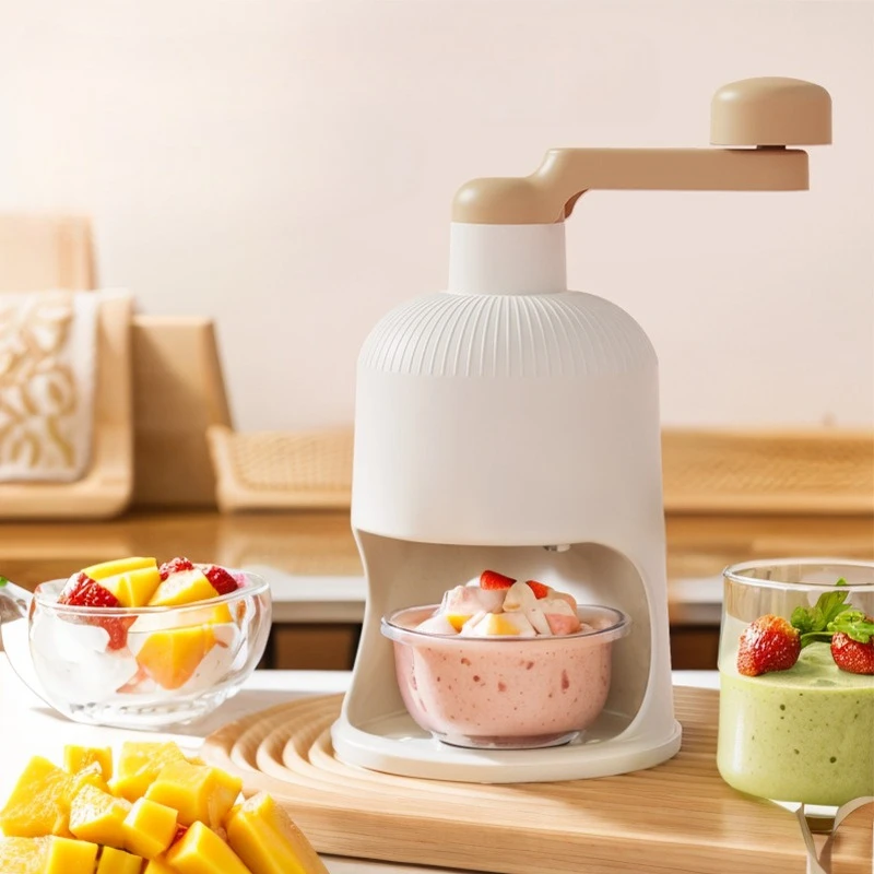Manual Shaved Ice Machine DIY DIY Ice Sand Heat Relieving Artifact Ice Crusher 360 ° Rotation Portable Manual Crushers