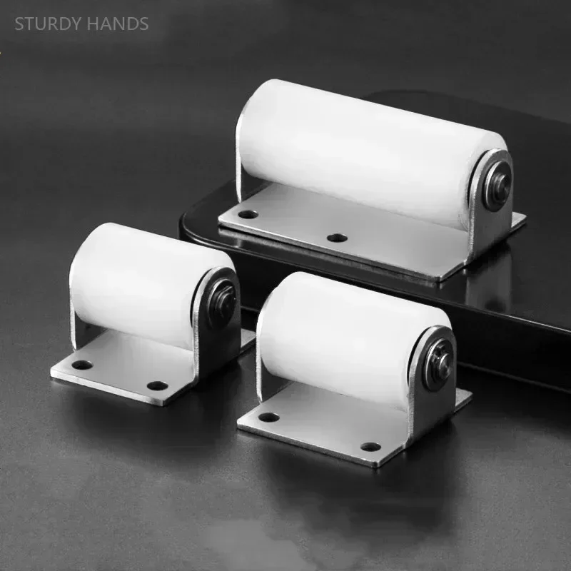 Stainless Steel Bracket Nylon Bearing Pulley Sliding Door Lower Wheel Roller Clamp Door Positioning Wheel Push and Pull Pulley