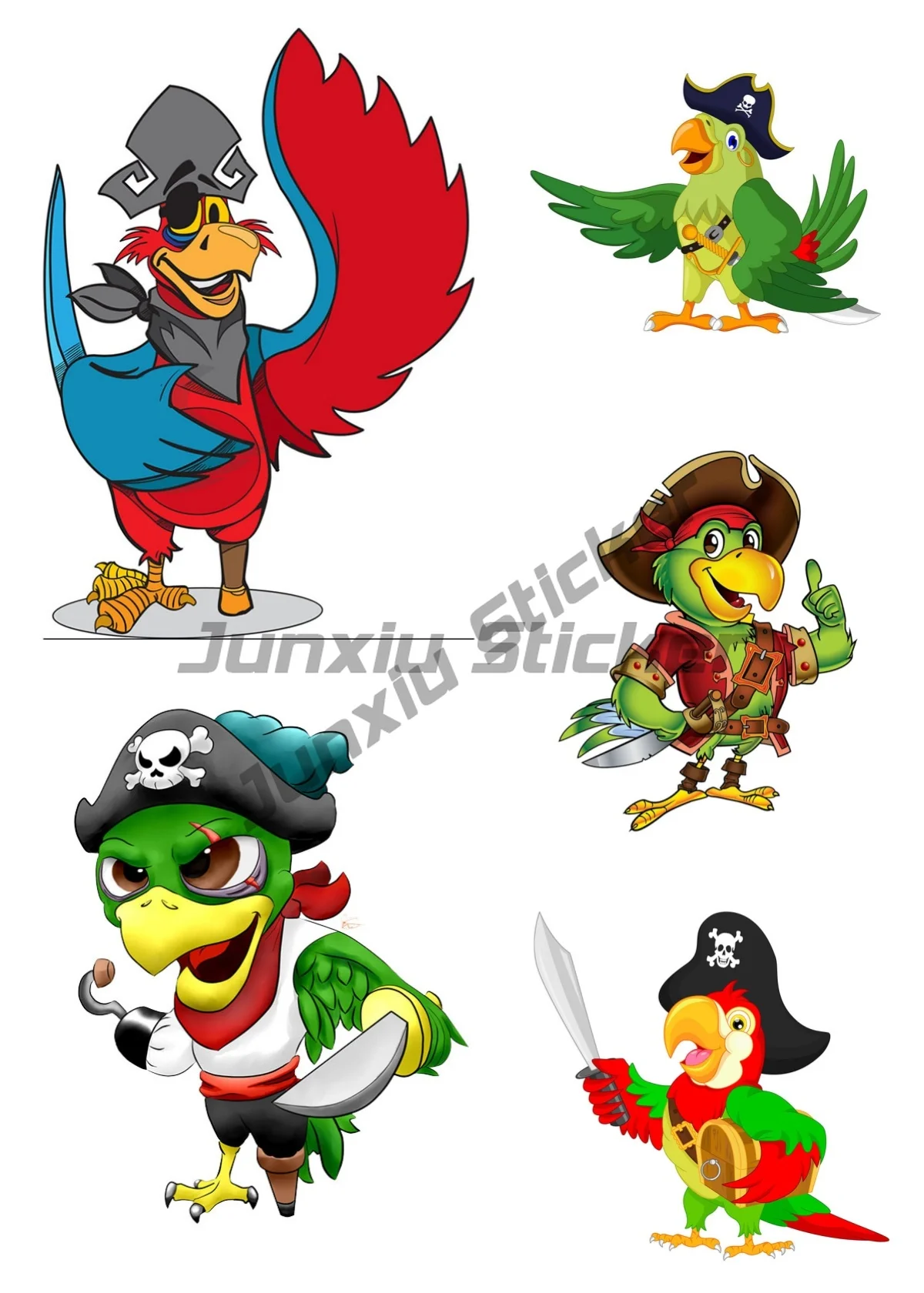 Funny Car Sticker Parrot Pirates Vinyl Car Sticker Decal PVC Wholesale