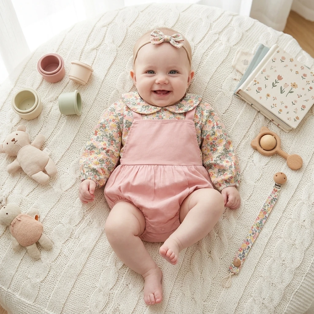 Infants Clothing Baby Girls Sweet Long Sleeve Princess Autumn Bodysuits Spring Printing Onesies