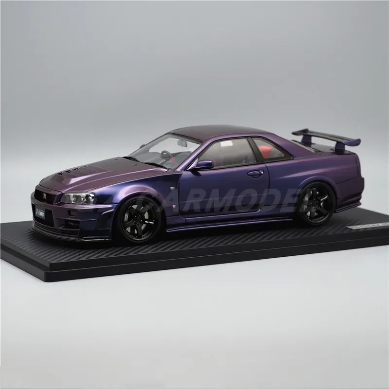 

Модель автомобиля IG 1:18 R34 GTR Ztune Midnight Purple IG3225 JDM, лимитированная серия, из смолы и металла, статическая, подарок
