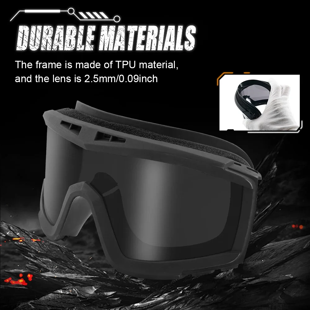 1/3 Lens Tactical Sports Goggles - High-Impact Resistant Shockproof for Shooting, Motorcycle, CS & Outdoor Activities