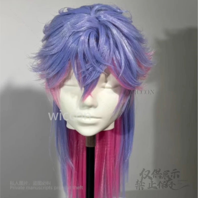 أزياء ميكو التأثيرية ميكو أرنب هول للرجال Ver وردي أزرق متدرج باروكات مقاومة للحرارة شعر صناعي لعب الأدوار في الهالوين
