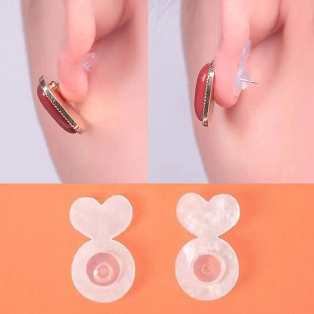 20Pcs Silicone Ear Back Stoppers  Earplug Blocked Caps Supportive Earring Lifters For Heavy Earrings Anti-Loss Earring Backs
