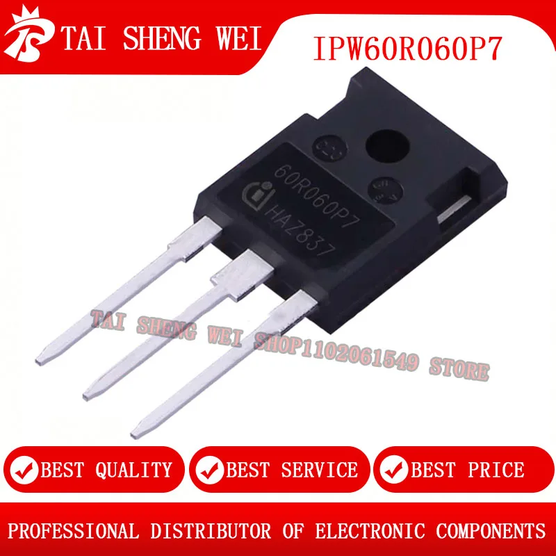 

2 шт., IPW60R060P7 60R060P7 TO-247 48A 600V TO247 MOSFET