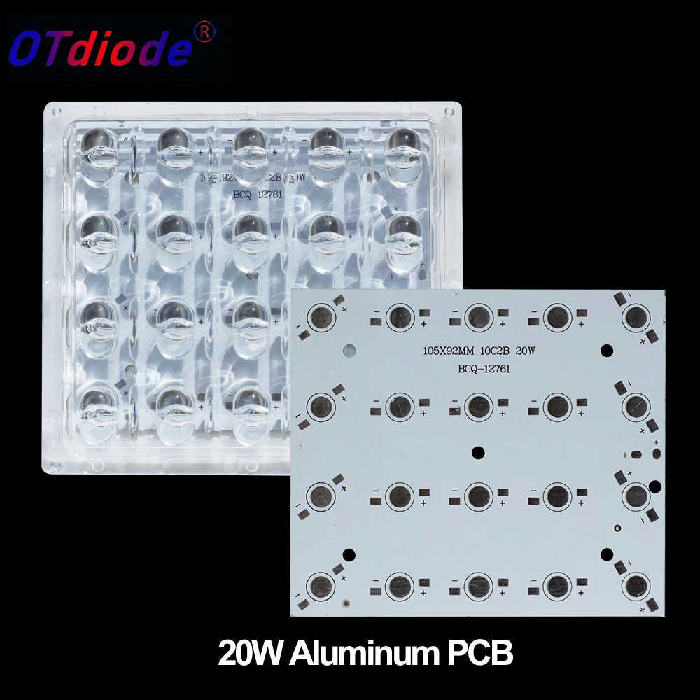1W 3W 5W 20W 50W 60W LED Aluminiowa płytka PCB Odbłyśnik Uchwyt obiektywu Płyta podstawowa Podłoże LED Chip 105*92mm Do lampy Światło powodziowe