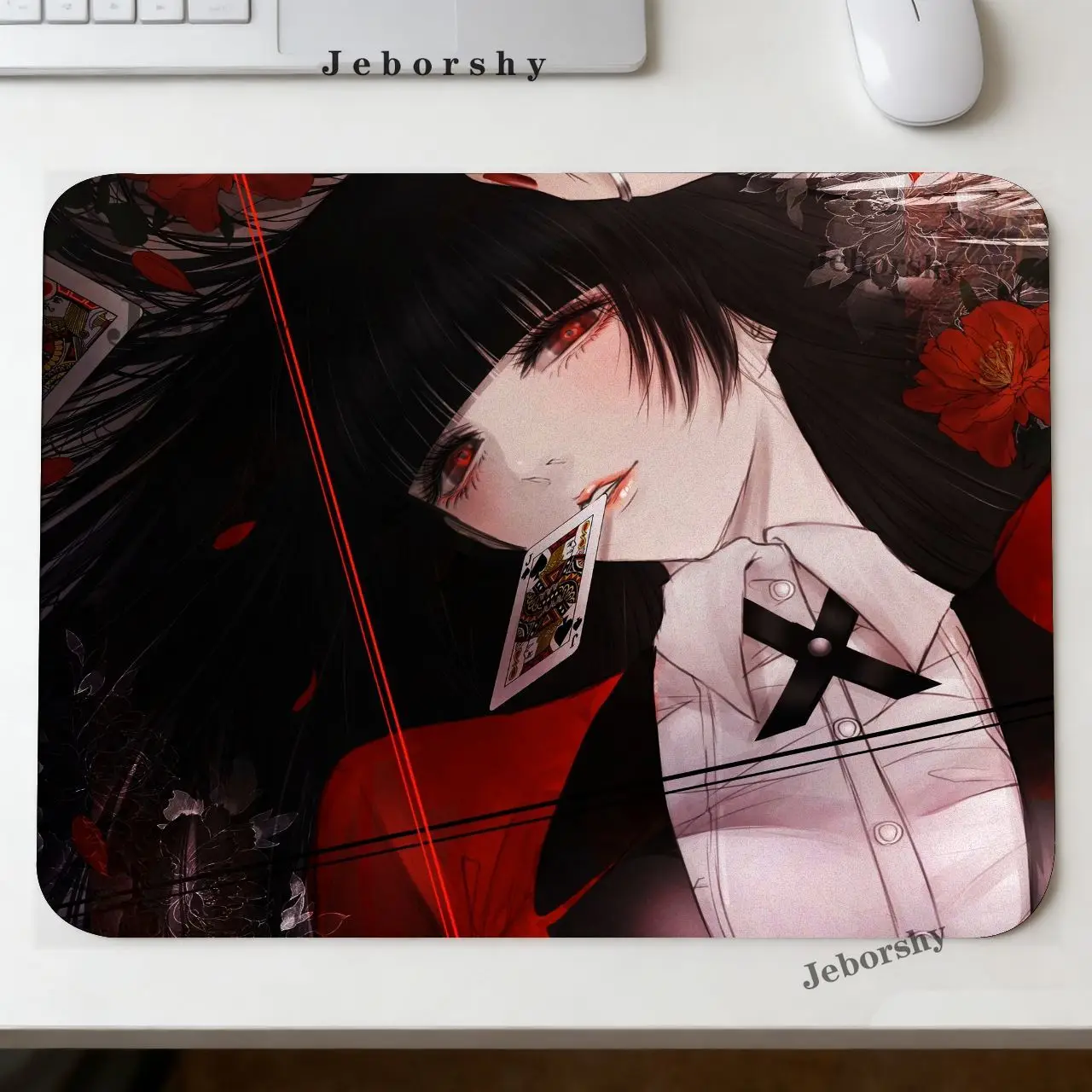 K-KakeguruiS Jabami Yumeko Anime Anti-Slip Speed Version Game Computer Keyboard Office Table Mat Gaming small Mouse Pad