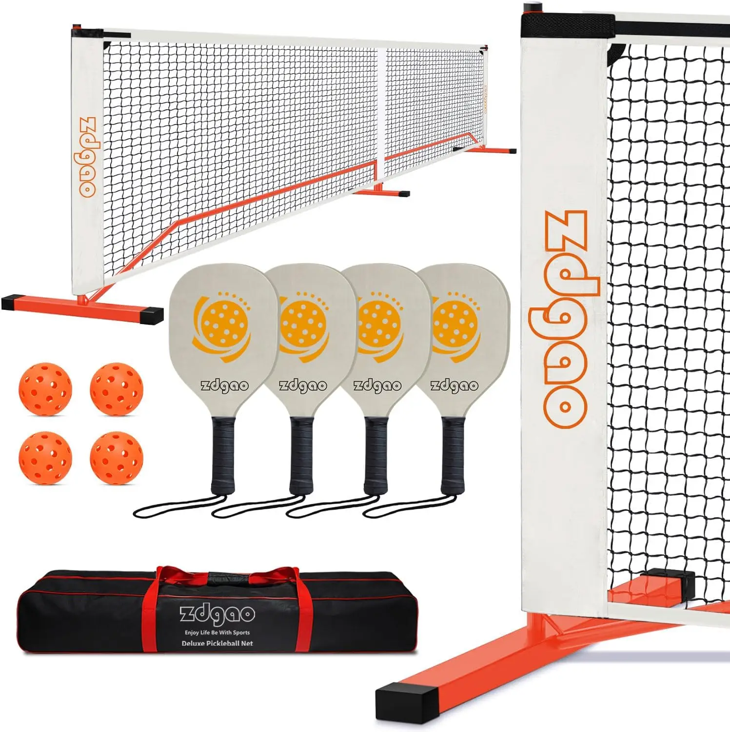 

22FT Portable Pickleball Net Set with 4 Paddles, Outdoor Balls & Carry Bag for Easy Indoor/Outdoor Setup