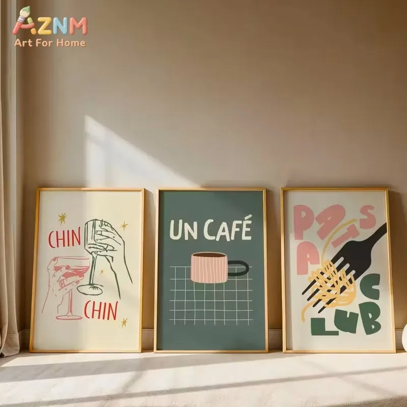3PCS Retro Kitchen Food & Drink Canvas Prints Set 