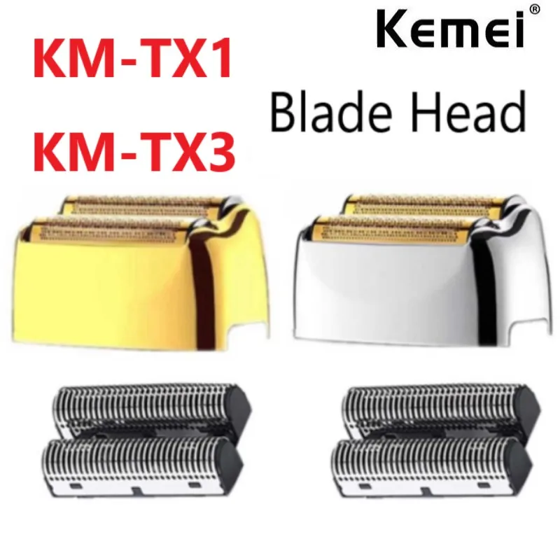 Folha de substituição e lâminas de corte conjunto adequado para kemei profissional kemei tx1 barbeador lâminas barbeadores elétricos originais