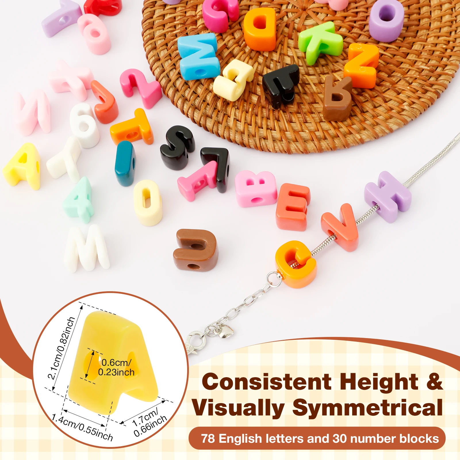 36/108Pcs 6mm Hole Chunky Acry - đánh giá và giá Art And Craft Letter Z