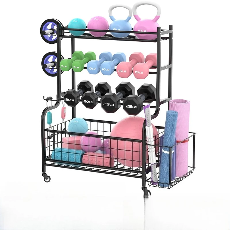 

Sporting goods storage rack, yoga mat, basketball storage, dumbbells, sports and fitness storage bracket.