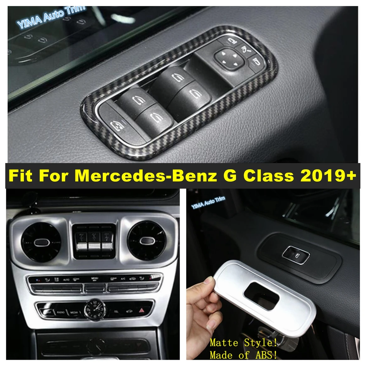 

Car Window Glass Lift Button / Air Condition AC Panel Cover Trim Fit For Mercedes-Benz G Class 2019 2020 Interior Accessories