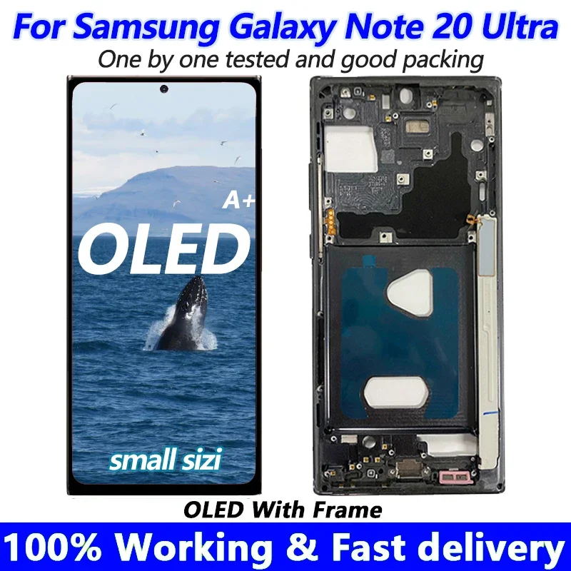 OLED Front Screen Assembly For Samsung Galaxy Note 20 Ultra SM-N985F SM-N986B Touch Display LCD With Frame Digitizer Replacement