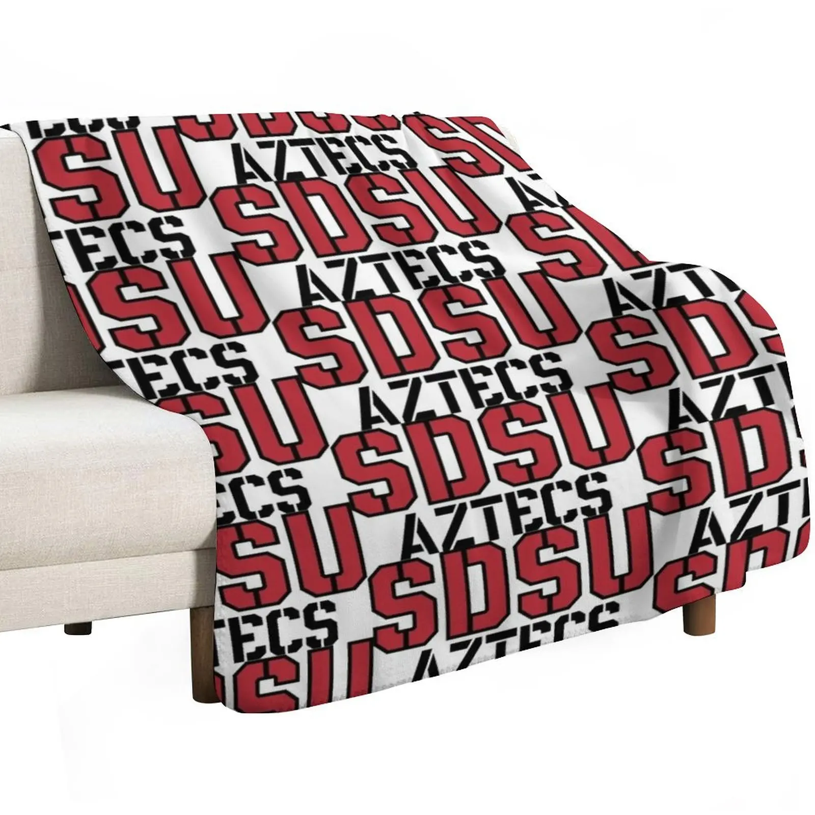 SDSU Aztecs Throw Blanket Bed linens Plush Designers For Sofa Thin Decorative Sofas Fashion Sofas Blankets