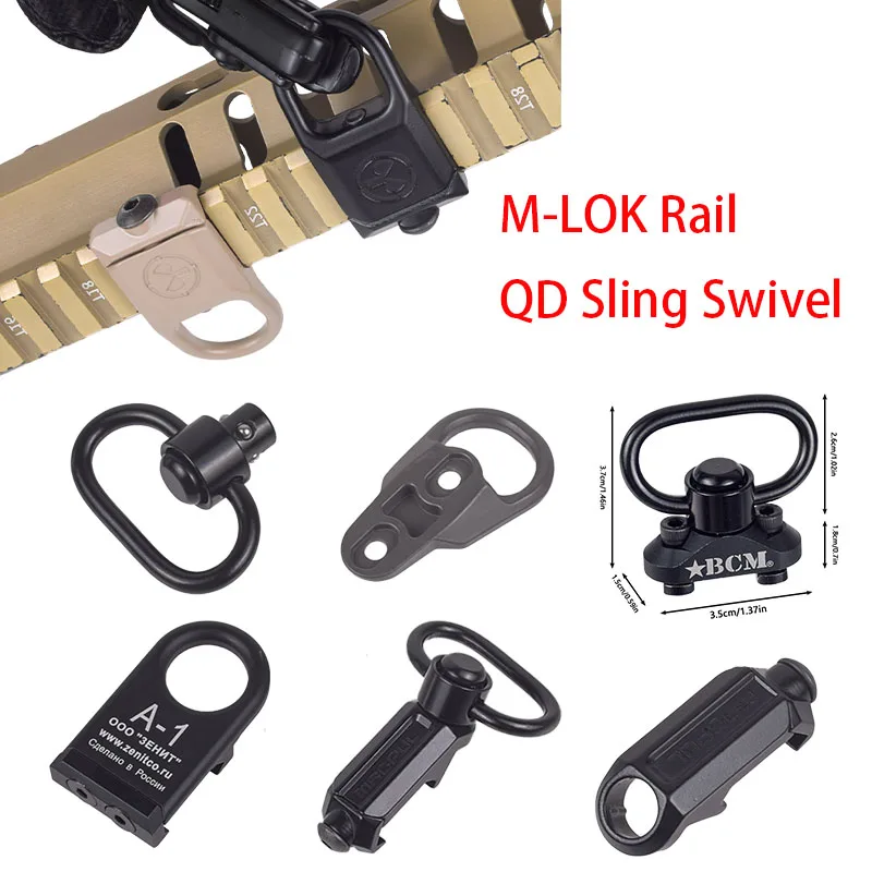 

Tactical RSA GBB QD Slings Swivel Ring Mount MLOK Stud Adapter 20mm Rail Airsoft Rifle Hunting Buckle Clip Accessories AR15 AK47