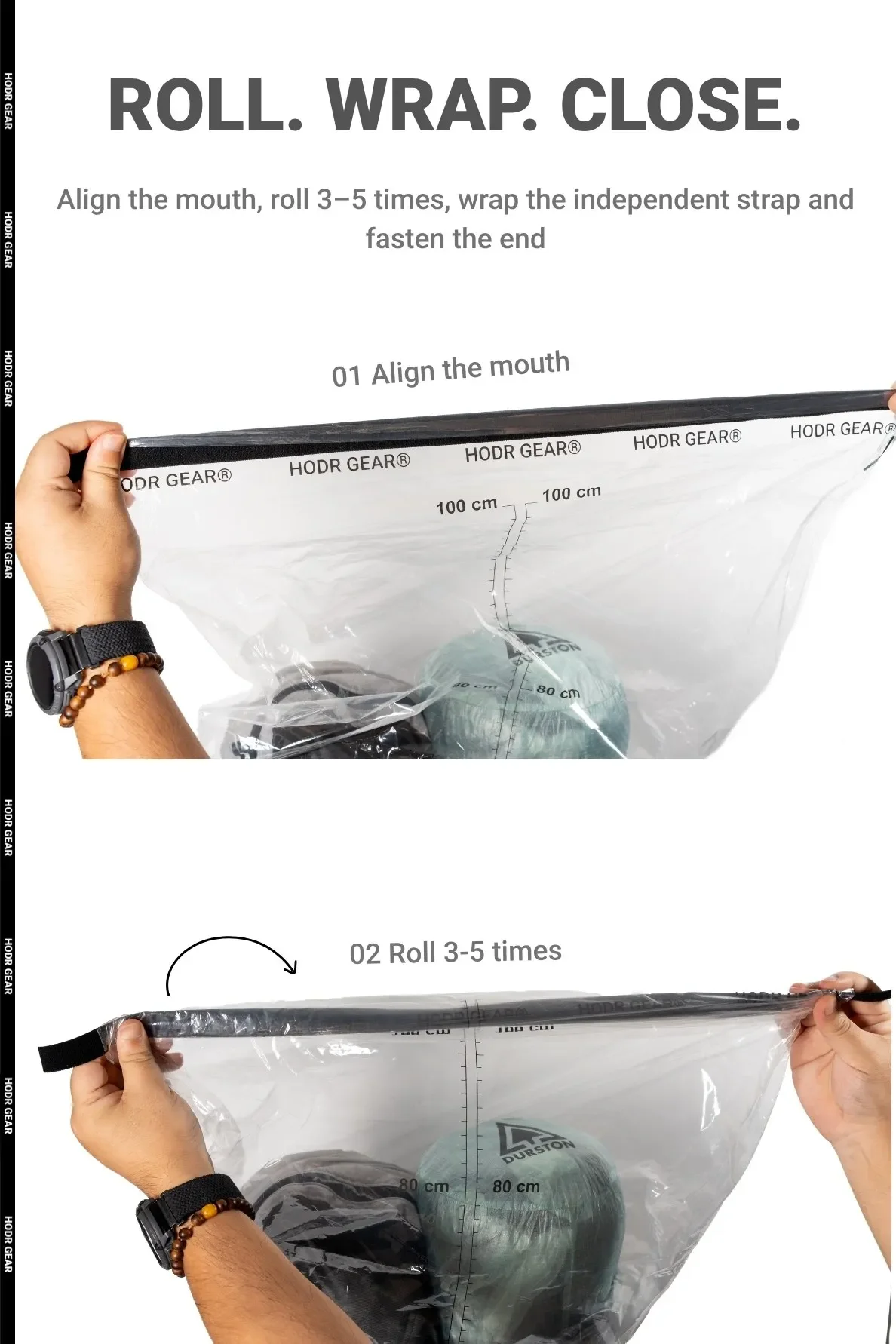 [HODRGEAR] Ultralight Polycro Pack Liner 2.0 – 2er-Pack Wasserdichter Rucksack-Liner 30μm Polyolefin-Folienrolle + Wickelverschluss 55×120cm – Detail 5