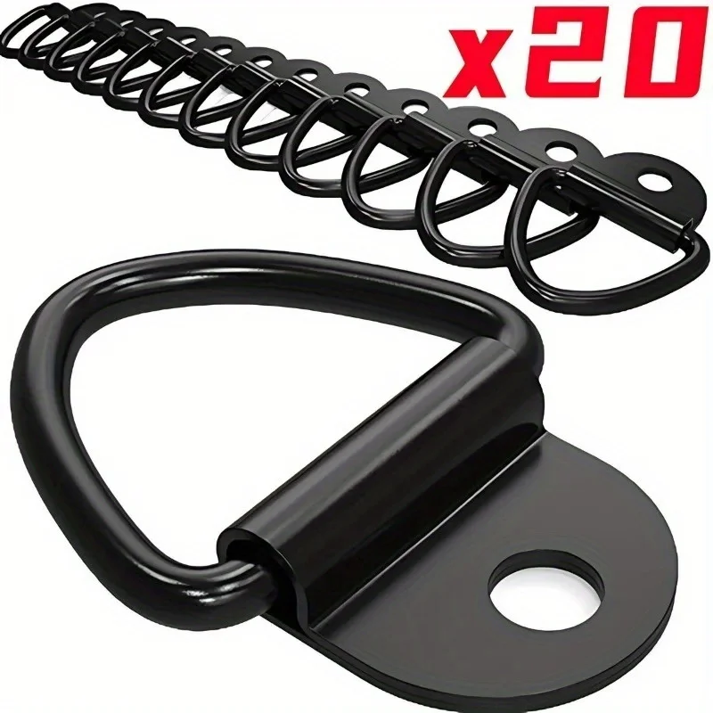 10/20Pcs Stainless Steel D Shape Pull Hook Tie Down Anchor Ring for Truck Trailer RV Boat Cargo Accessories