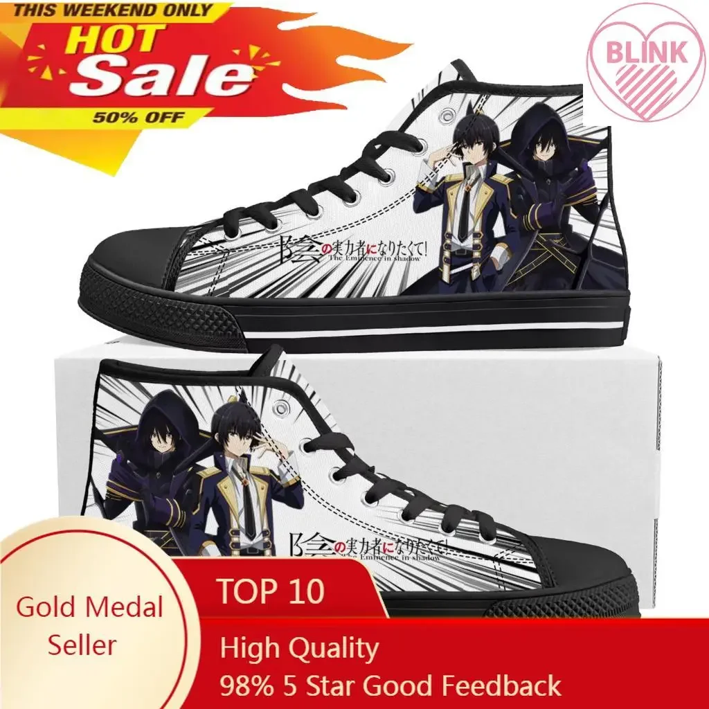 Anime The Eminence in Shadow Cid Kageno High Top Sneakers uomo donna adolescente tela Sneaker Casual coppia scarpe scarpe personalizzate