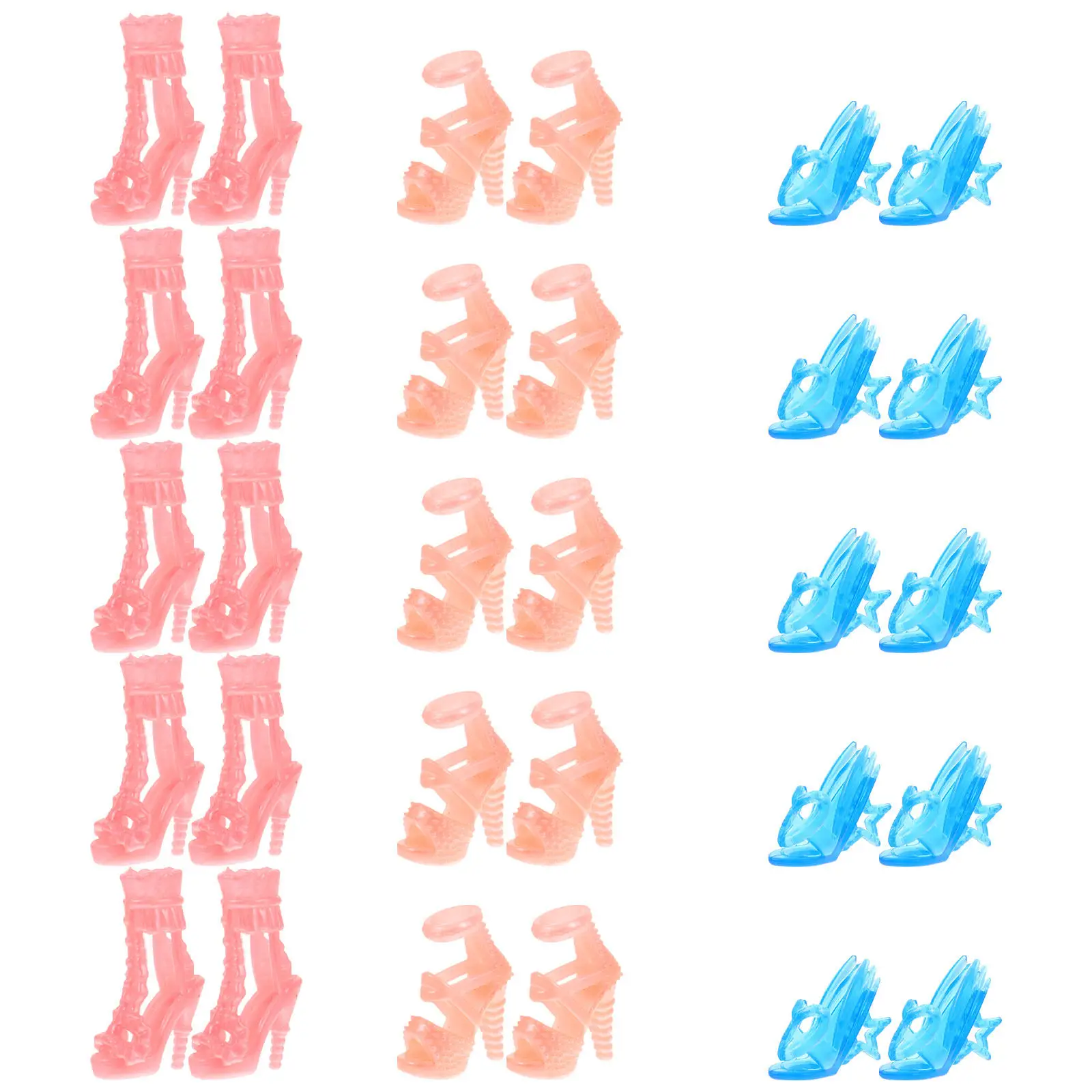 15Pairs Mini Crystal Shoes Simulation Decorative Creative DIY Handicraft Wear-Resistant Miniature Shoes for Children