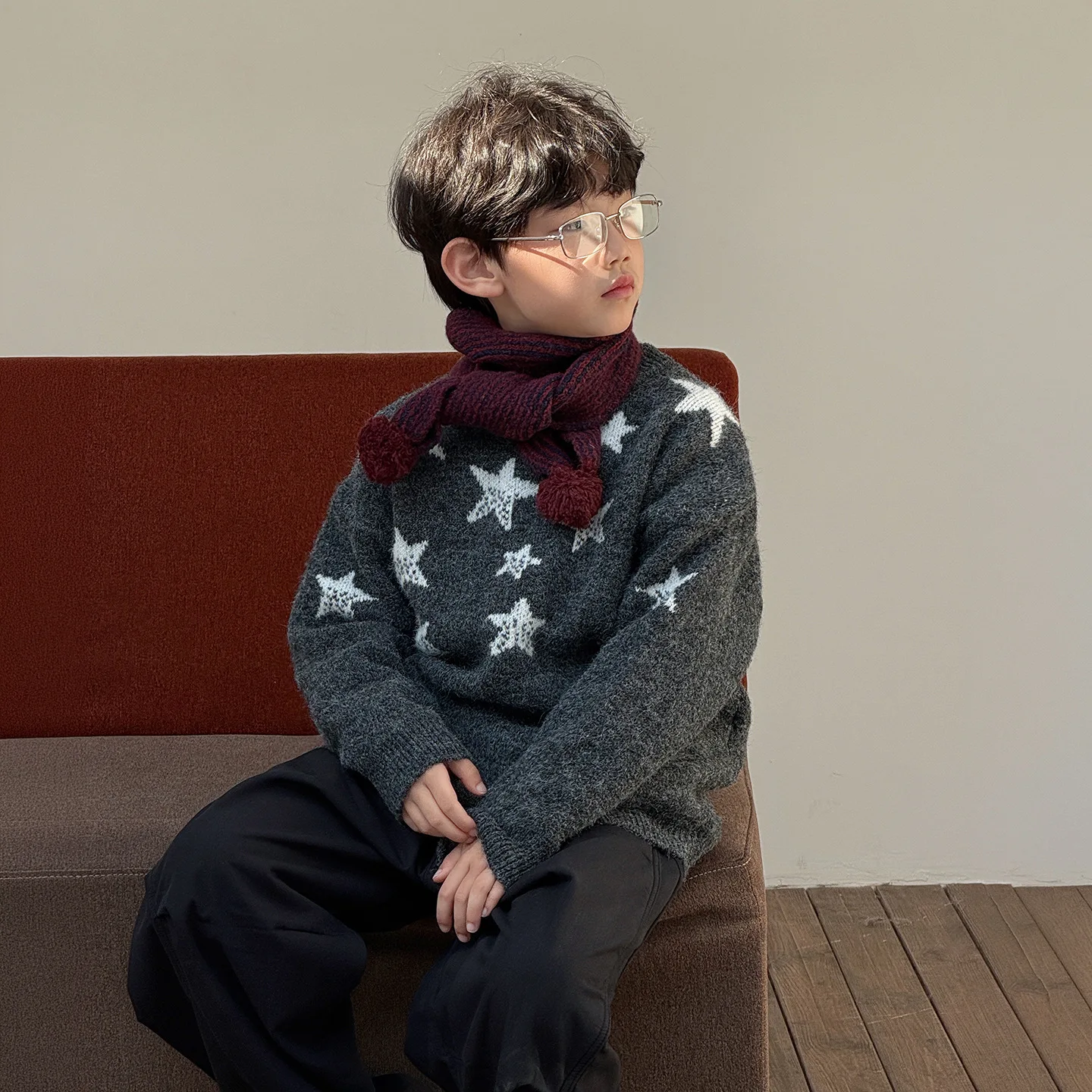 Children Clothing Fashion Casual Design Sense Sweater 2026 Autumn Winter New Boys Korean Style Warm Versatile Knitted Sweater