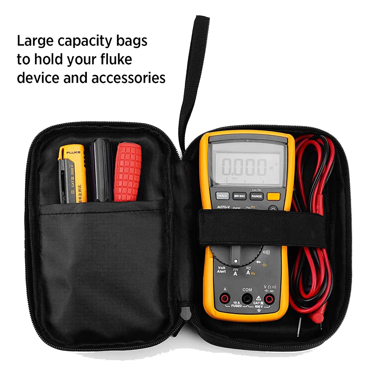 Soft Tool Carrying Case for 117/116/115/114/113 Digital Multimeters 62 Max and More, with Smooth Zipper