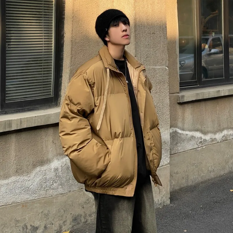 

Men's Lightweight Thiened down Cotton Jaet Winter Warm Stand Collar Youth Outerwear Casual Cleanfit ort Loose Fit Zipper