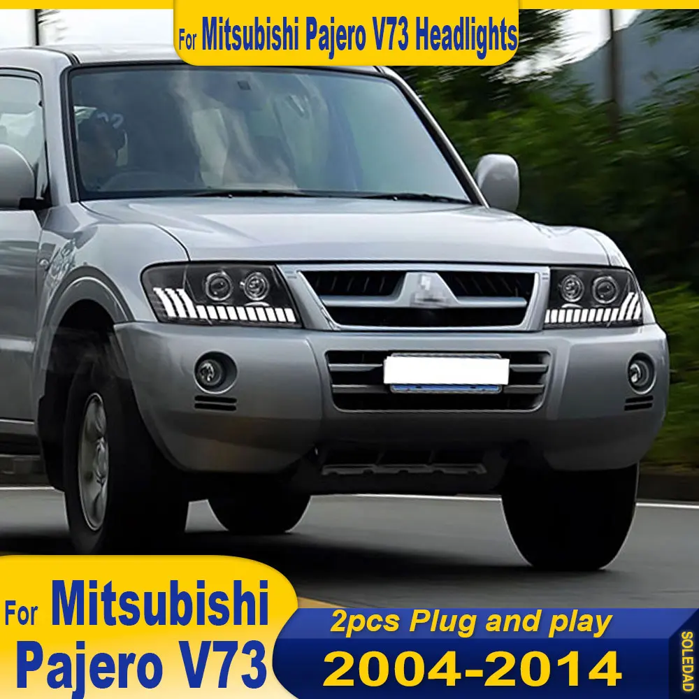 Car Headlight For Mitsubishi Pajero V73 2004 2005 2006 2007-2016 Car LED DRL Hella 5 Xenon Lens Hid H7 Car Montero Accessories
