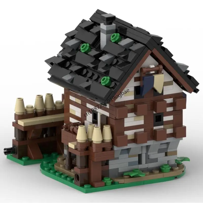 Neue 807Pcs Moc Europäischen Mittelalterlichen Street View Schutz Haus Schloss Modell Diy Kreative Ideen Kind Spielzeug Geburtstag Geschenk Bausteine