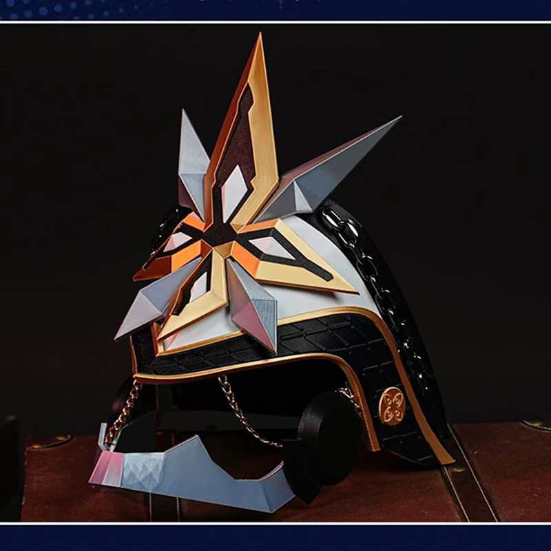 

Одиннадцать Fatui Harbingers The Captain Capitano Cospaly Шлем Маска Игра Genshin Impact Костюм Опора