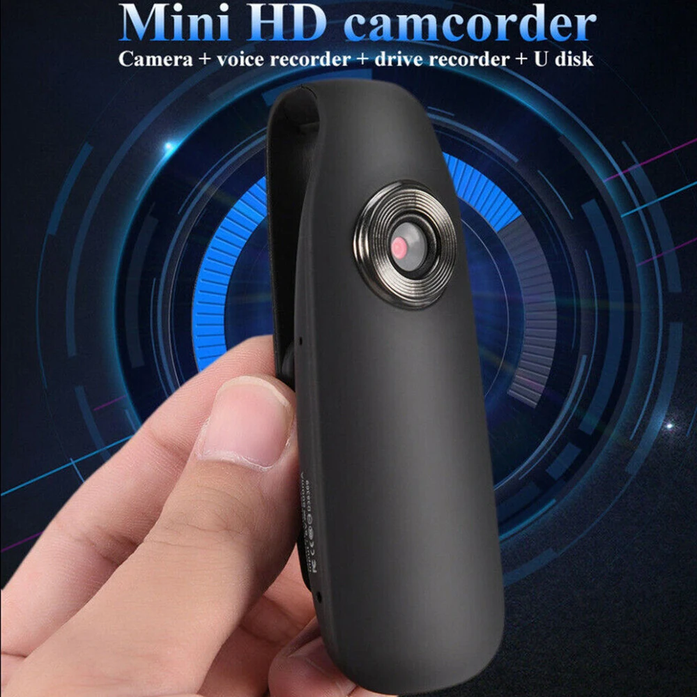 HD 1080P Mini Camera Back Clip Wearable Compact Body Cam Outdoor Security Sports DV Camcorder Motion Detection Video Recorder