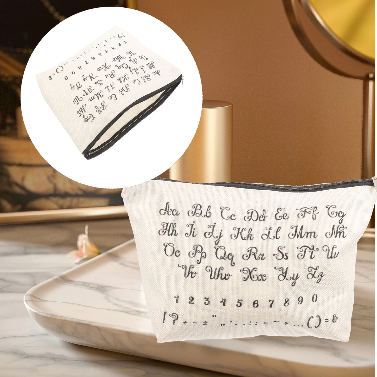 

Portable Zipper Makeup Pouch Cotton Linen Travel Cosmetics Organizer Bag Multifunction Waterproof Storage Case for Women