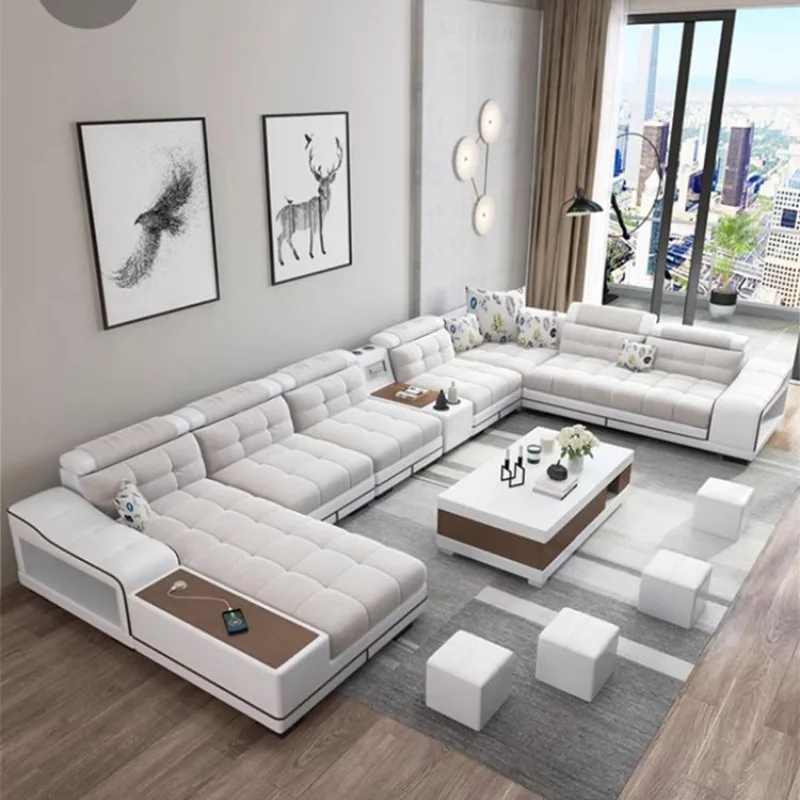 شقة كسول صالة أريكة كرسي متعدد الوظائف الشمال أريكة جلدية الاسترخاء غرفة المعيشة Divani Da Soggiorno الأثاث #3