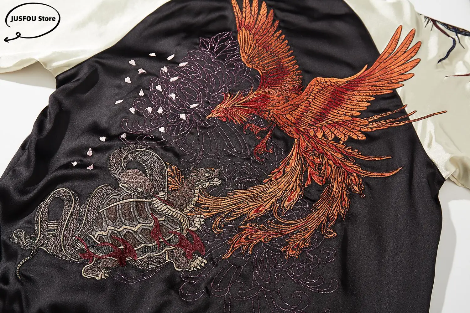 High Quality Chinese Style Dragon and Phoenix Embroidered Jacket Japanese Men Women Baseball Streetwear Harajuku Clothing Autumn