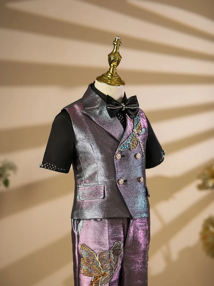 Frühlings-Boutique-Kleidung: Blazer-Kostüm-Set für Klavieraufführungen, Hochzeiten, Geburtstage, Taufen und Partys A4479 – Detail 7
