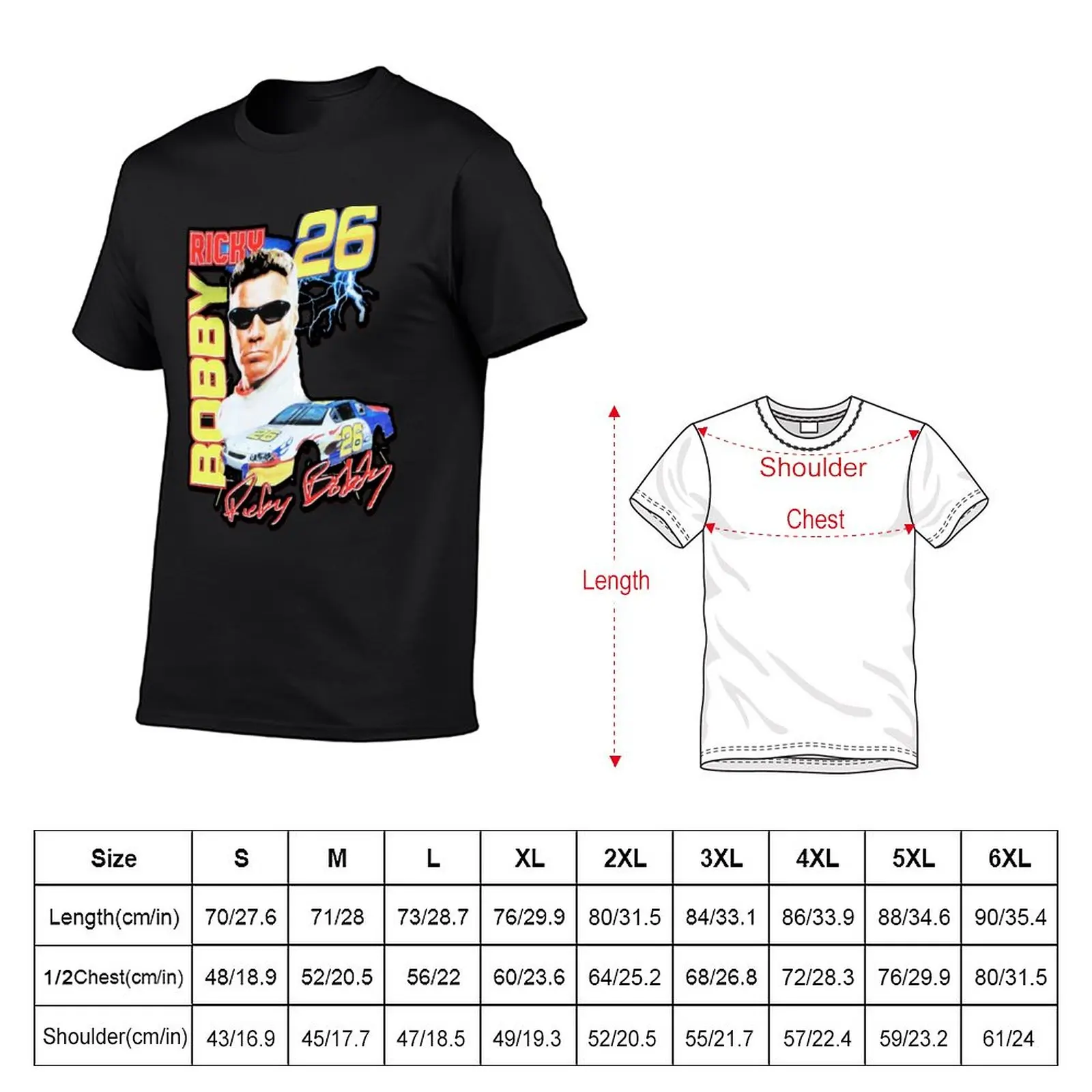 New RICKY BOBBY VINTAGE RACING T-Shirt oversized t shirts blank t shirts summer clothes Short t-shirt mens t shirt graphic