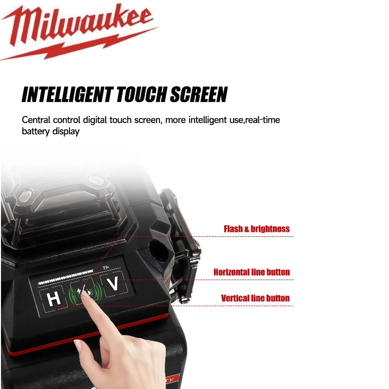 ميلووكي 4 جوانب * 360 درجة عمودي 4.2 فولت 3-4D مستوى الليزر شعاع أخضر 16 خطوط التسوية الذاتية العمودية عبر خط ليز #6