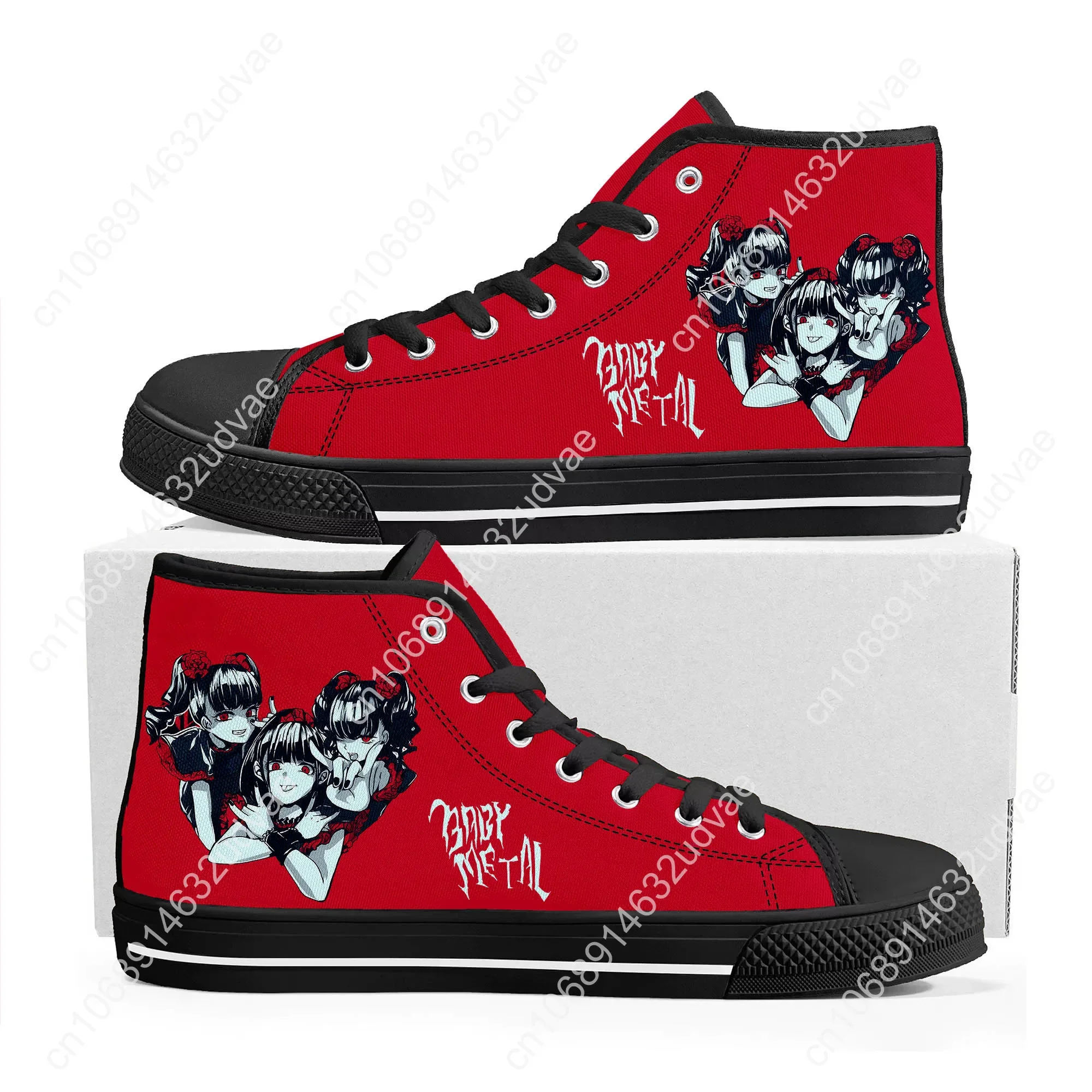 Babymetal Japan Band High Top Shoes Men Women Canvas Sneaker Hip-hop Rock High Quality Sneakers Footwear Customized Shoe Black