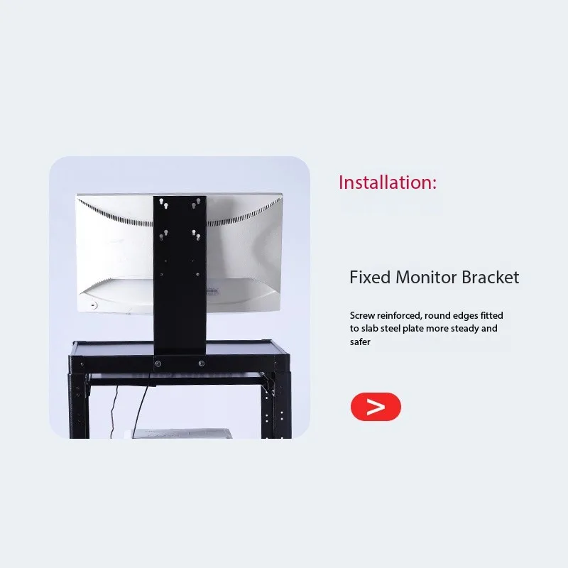 Pneumatic Lift Computer Cart - Adjustable Display Bracket, Desktop Lifting & Rotating Workbench Trolley for Server Room view 2