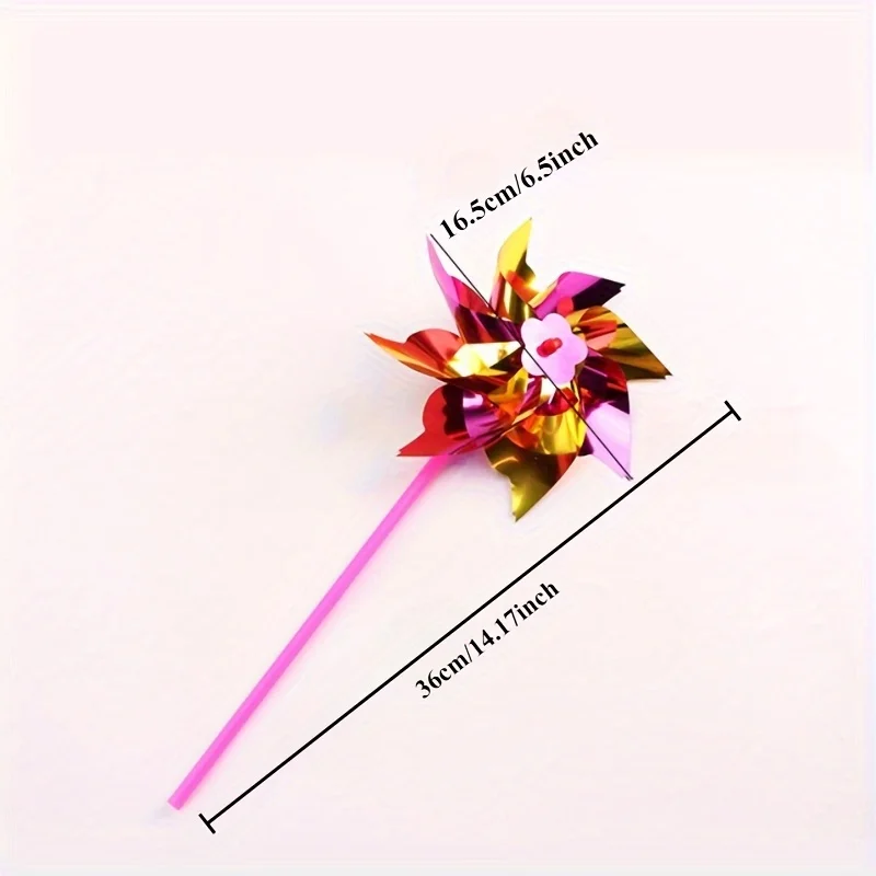20sets Rainbow Plastic Pinwheel, Wind Spinners with Laser Sequins Windmill DIY Pinwheels Set Toy Garden Lawn Party Decor